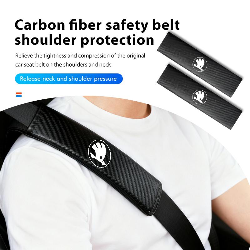 AAABT1 Car Seat Belt Cover Shoulder Protective Cushion Pad Auto Accessorie For Skoda octavia a5 a4 mk1 2 fabia superb rapid mk3 yeti