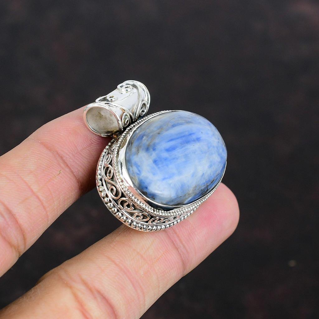 Kyanite Pendant 925 Sterling Silver Pendant Vintage Pendant Kyanite Real Gemstone Jewelry Handmade Pendant Gift For Women Birthstone Jewelry