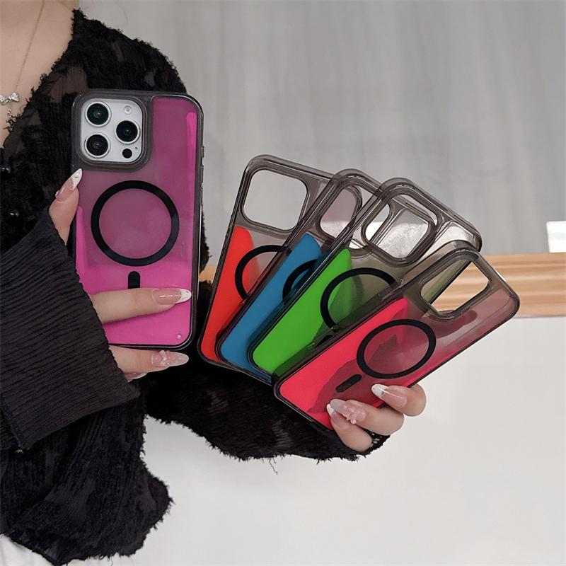 Night Light Luminous Liquid Quicksand Flowing Magnetic Case for Magsafe IPhone 16 15 14 13 Pro Max Plus I16 Mag Safe Phone Cover