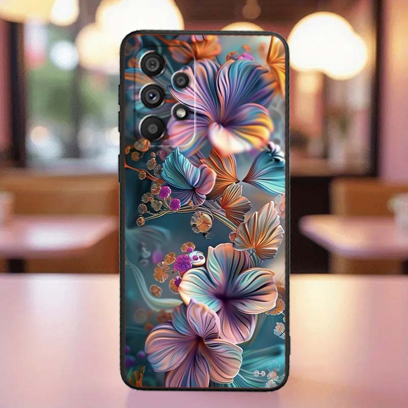 

Butterfly flower pattern For Samsung A41 A35 A34 A33 A32 A25 A24 A23 A21s A06 A05 A04 A03 Note 10 20 Ultra 5G Black Phone Case Galaxy A06