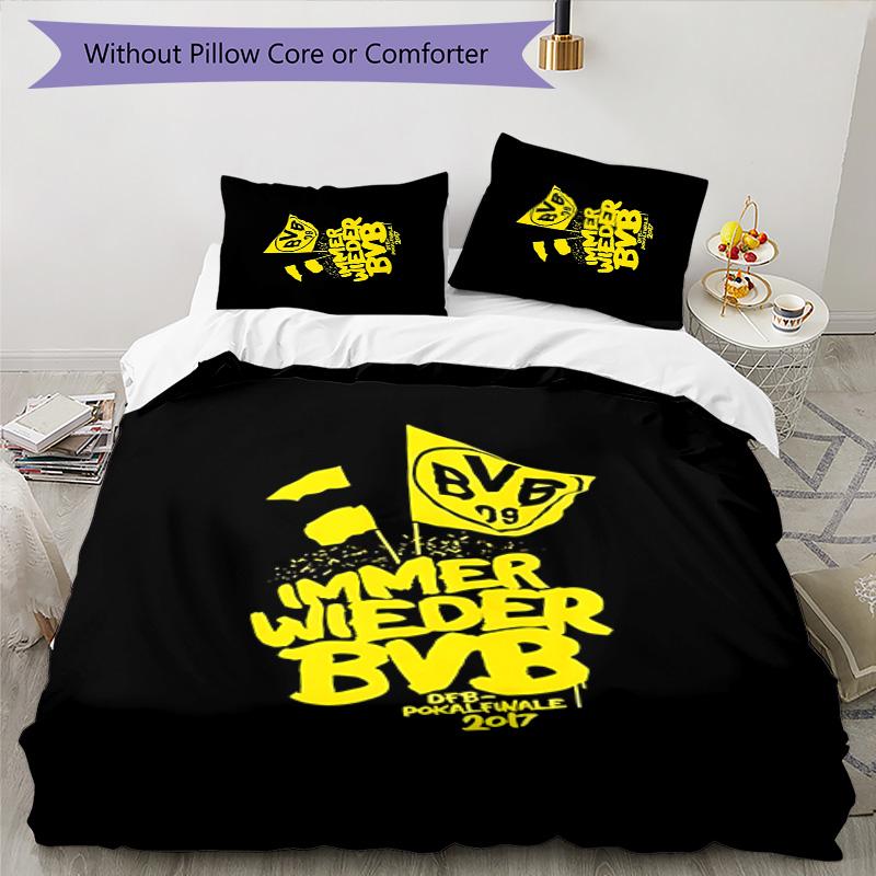 BvB 09 3pcs Bedding Set Duvet Cover Closure Includes 1 Duvet Cover & 2 Pillowcases for All Seasons Bedroom Home Dorm Decor