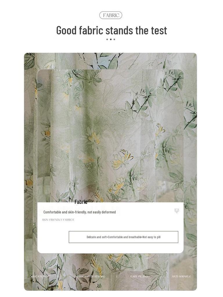 New Chinese Style Printed Chiffon A-line Dress