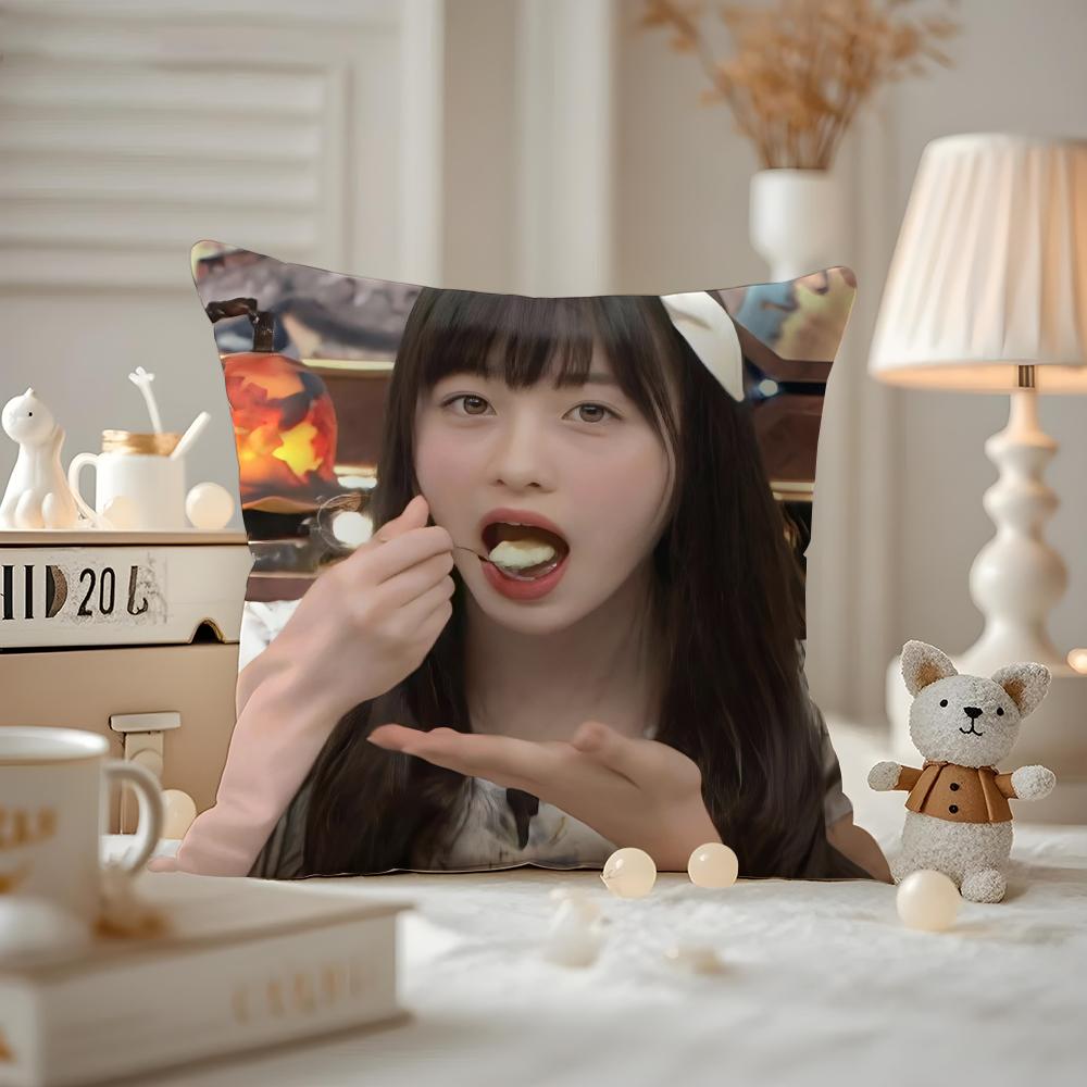 Kanna Hashimoto Cushion Cover Anti-dustmite Pillowcase Invisible Zipper Silky Short Plush Sofa Cushion Cover 12x12Inch