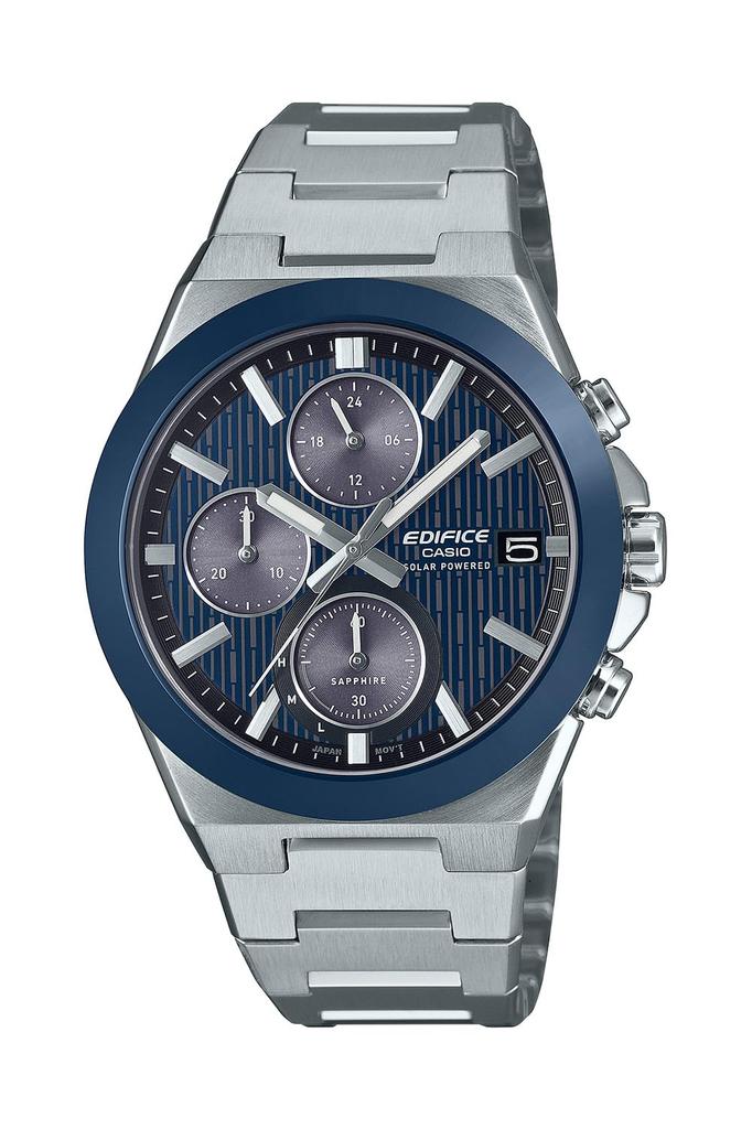 Солнечные часы Casio Edifice, Керамический безель, Сапфировое стекло, Мужские серебристые, EFS-S650YD-2AJF