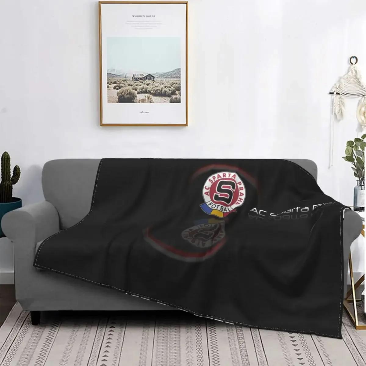 

AC Sparta Prague Football Blanket Black Background with Official Club Logo Soft Fleece Throw for Soccer Fans and Supporters 70x100cm28x39in