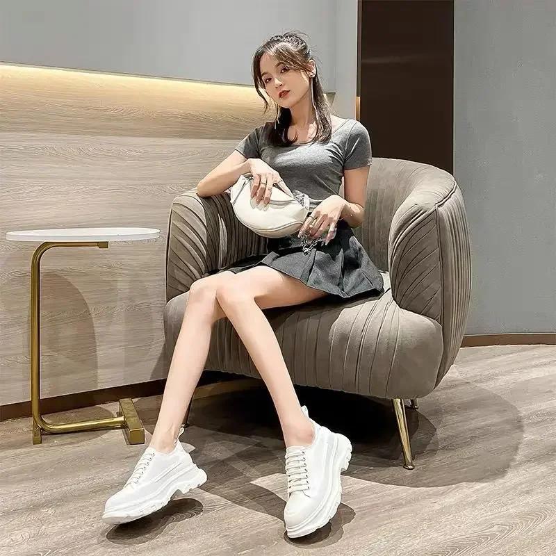 Lace Up Woman Footwear Light Whit Canvas Shoes for Women Designer Luxury Vulcanized Shoe Cotton A On Offer New In Deals Walking