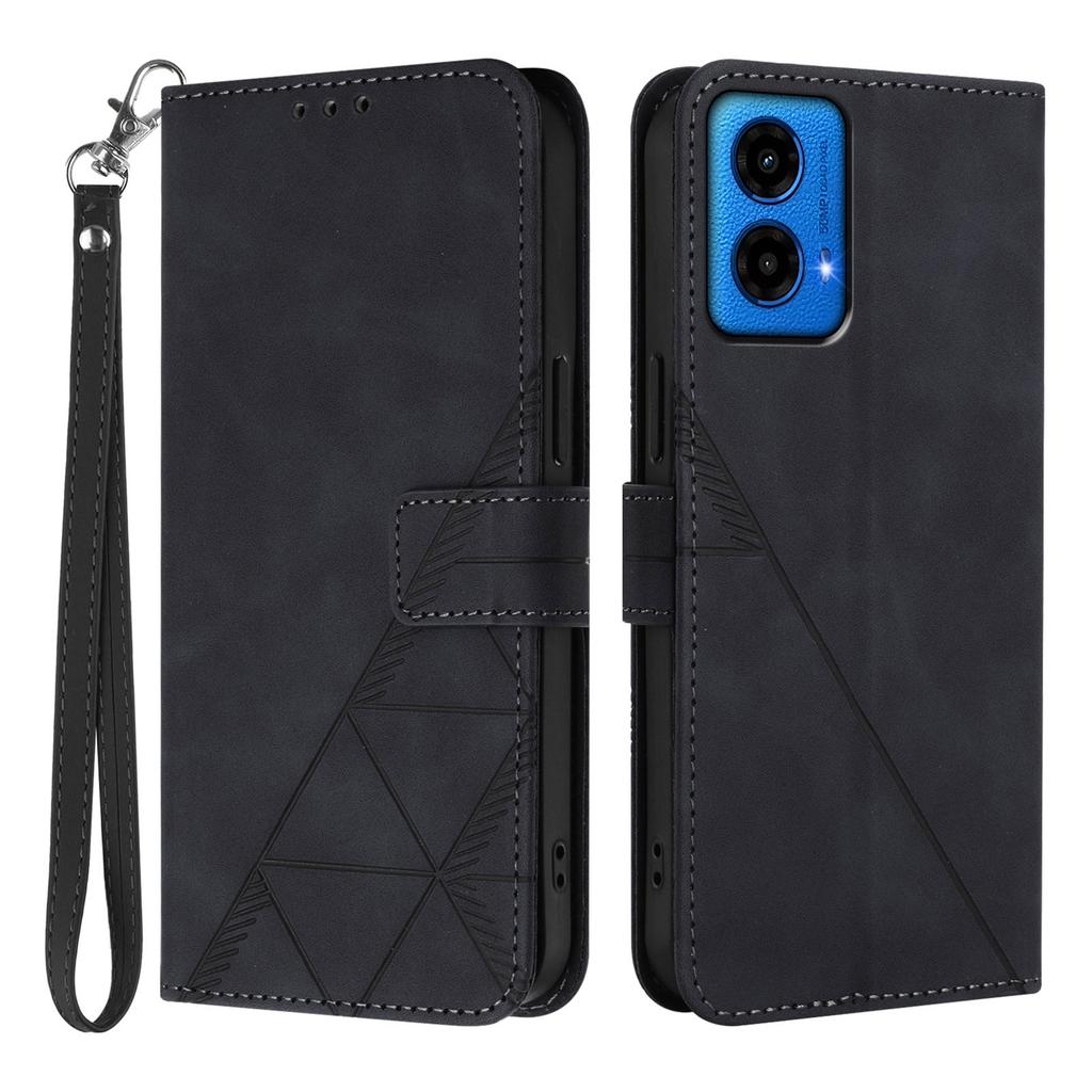 For Motorola Moto G34 5G/Motorola Moto G45 5G Leather Case with Hand Strap Wallet Stand Phone Cover