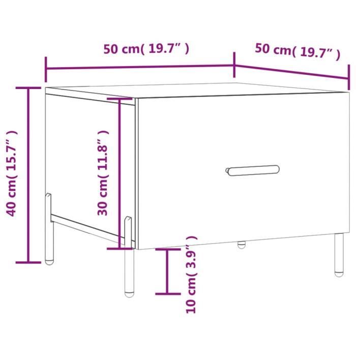 VidaXL Table basse Noir 50x50x40 cm Bois d'ingénierie 829414