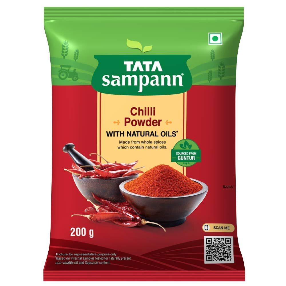 

Tata Sampann Chilli Powder Masala 200g Pure Spice For Cooking Flavorful Dishes