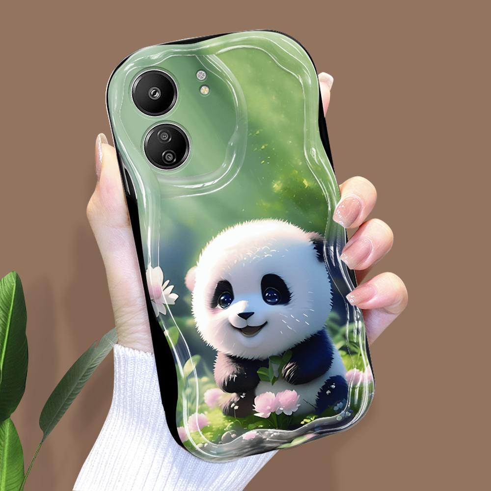 Søt tegneseriemønster kremteksturhylster Bølget kant mykt silikondeksel Telefondeksel til Xiaomi Redmi