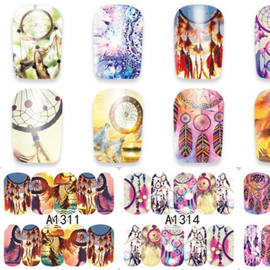 Nálepka na nehty s 12 listy s tištěným vzorem Vodotěsná Nálepka na nehty pro ženy s více styly pro krásu