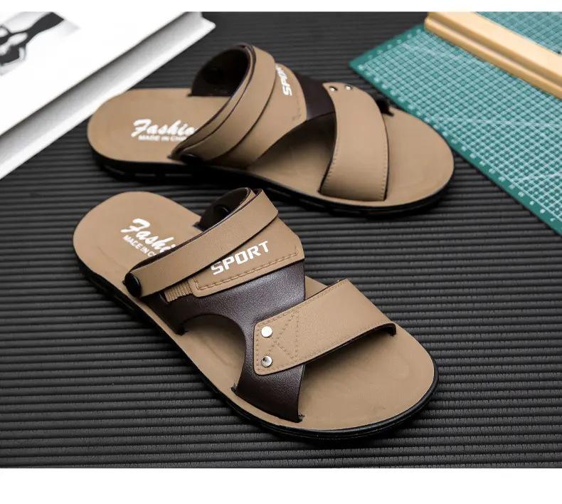 

Летние мужские сандалии с открытым носком, плоские, мужская повседневная обувь, уличные сандалии для ходьбы для мужчин, пляжная обувь, сандалии мужские, мужские тапочки 46 хаки
