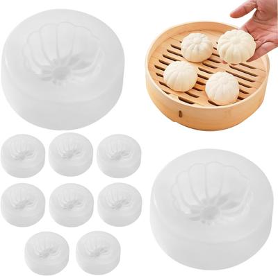 10 Stücke Brötchen-herstellungsform Chinesische Baozi-formen DIY Pastry Pie Knödel-hersteller Backen Und Gebäck Gedämpfte Gefüllte Werkzeug Küchenzubehör