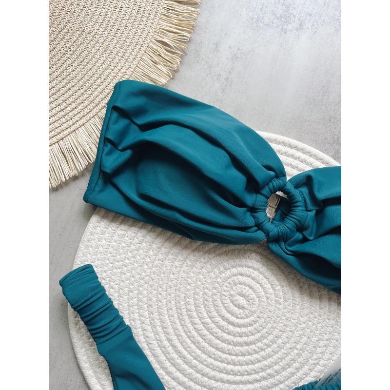 Bikini Micro Push Up Trajes de Baño para Mujer 2026 Sexy Ropa de Baño Femenina Conjunto de Bikini Brasileño Tanga Biquini Trajes de Baño Color Sólido Ropa de Playa