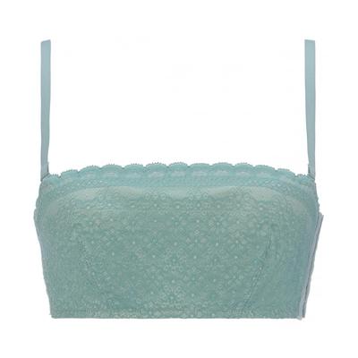 AMOSTYLE Amostyle Bandeau Bra Daisy Garden M010 Size E70 (Amostyle) (Removable Straps) (Green)