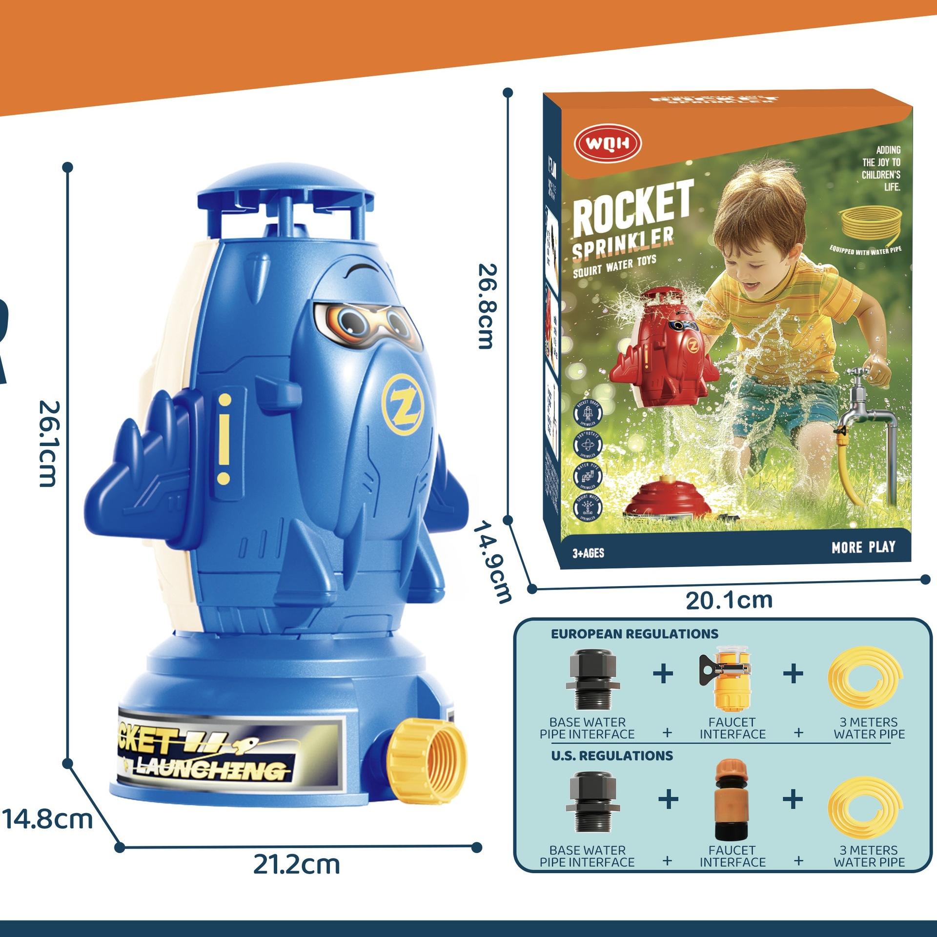 

Новый самолет распылитель воды ракета устройство детская вращающаяся водная летающая игрушка уличный разбрызгиватель полив цветов артефакт синий/жёлтый