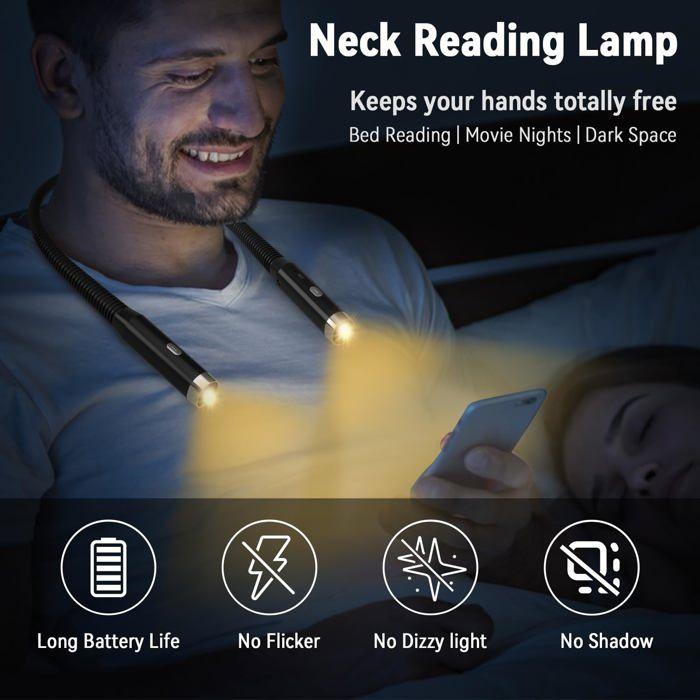 Lampe de lecture - Diboniur - Lampe de Cou - LED rechargeable - 3 niveaux de luminosité - 360° flexible