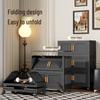 Foldable Plastic Storage Box with Wheels - Multi-layer Organizer Cabinet for Bedroom and Bedside