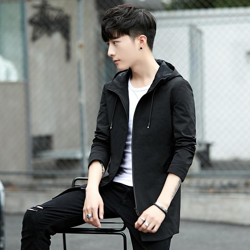 

Мужское новое хулиганское красивое весенне-осеннее тренчковое пальто средней длины, мужская трендовая красивая свободная и универсальная студенческая куртка для мужчин 3XL