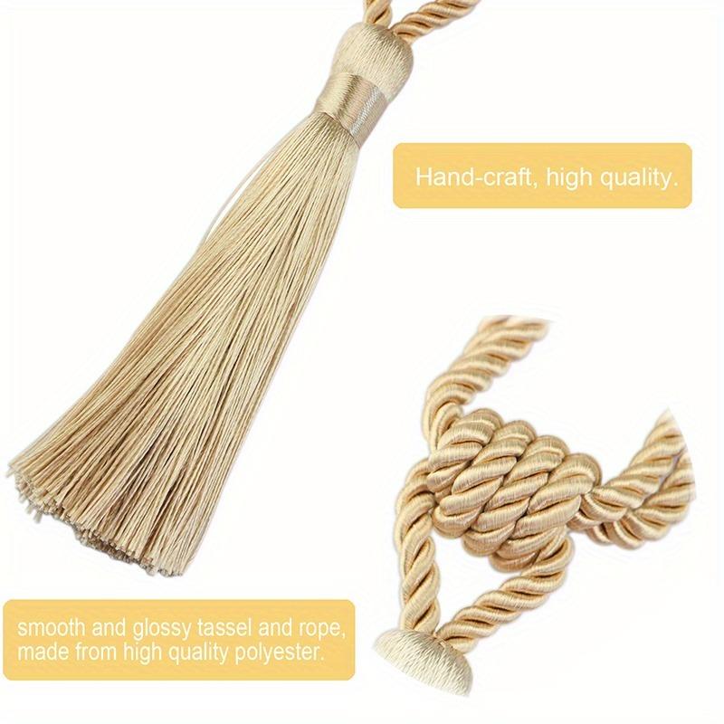 2pcs Handmade Tassel Curtain Tieback Room Accessories Gold Curtain Buckle Rope Home Decoration Holdback Window Fringe