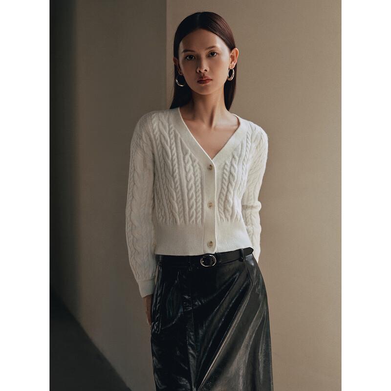 

PEACEBIRD Women s Soft Cable Knit V-Neck Cardigan M