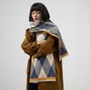 Fashion Imitation Cashmere Scarf Women'S Winter Korean Version Rhombus Flower Temperament Warm Scarf Windproof And Cold Shawl