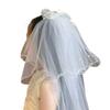 Bow Veil Hair Clip Mesh Bridal Tulle Elegant Girls Head Gauze  Party Cosplay