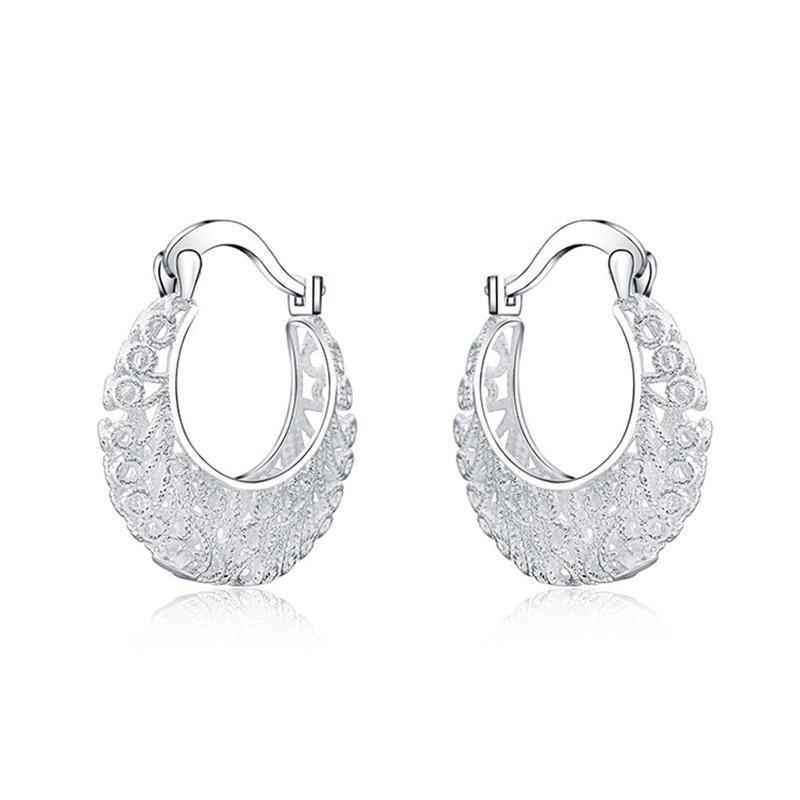 Серьги-кольца Cao Shi Retro Hollow Floral Metal для женщин