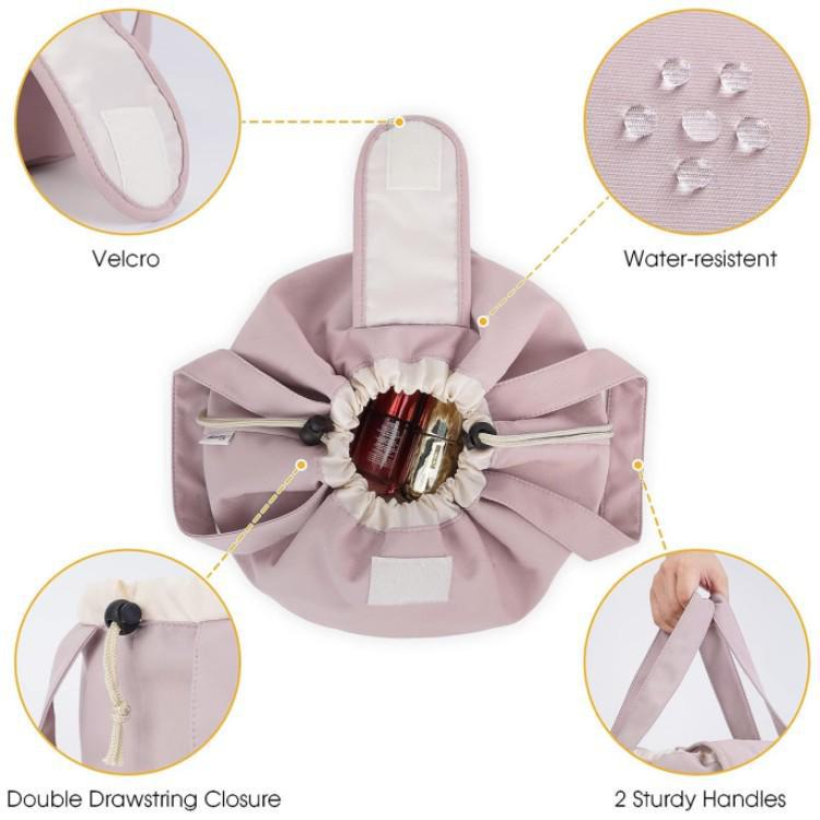 Large Capacity Portable Drawstring Cosmetic and Toiletries Bag