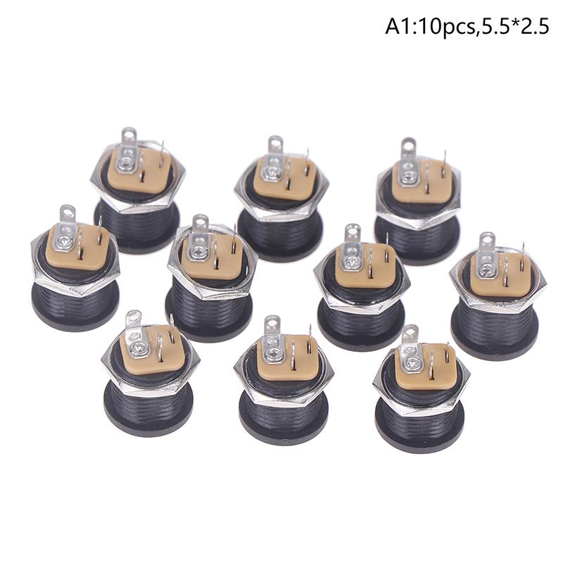 5/10 Stück 5,5 X 2,1 mm 5,5*2,5 mm Praktischer Schnappverschluss DC Strombuchse Buchse Weiblicher Panelmontageanschluss Port
