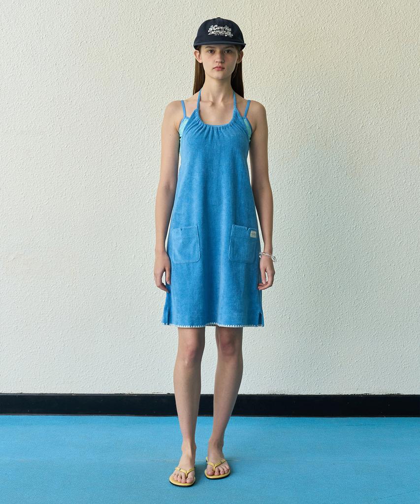 Covernat Woman [Covernat X Le Mango] Women'S Cover-Up Terry Dress Sky Blue