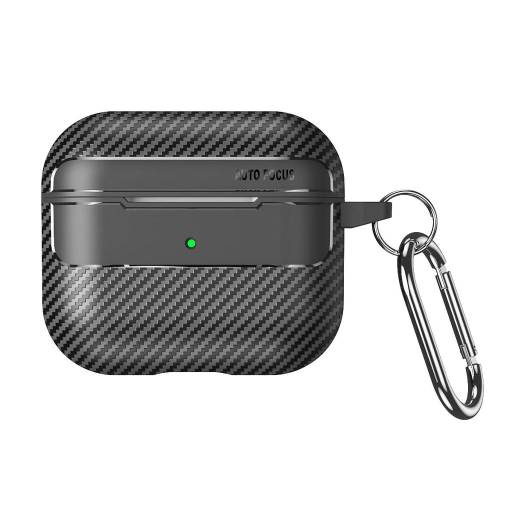 YurKem Carbon Fibre Earphone Case For Apple Airpods 3 Shockproof Cover For Air Pods 3 Supports Wireless Charging With Keychain Case