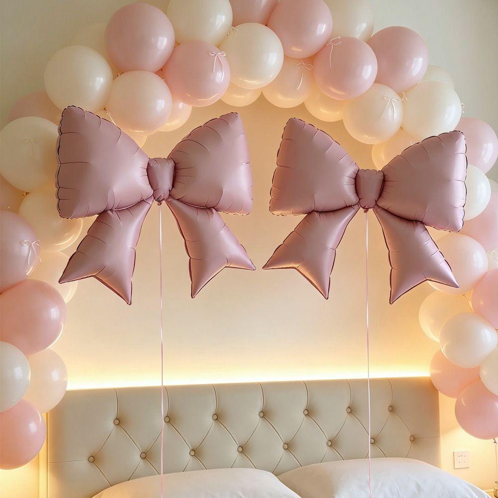 Reusable Pink Bow Balloon Set Themed Parties Photo Props Latex Balloon Set Large Wedding Decoration Balloon
