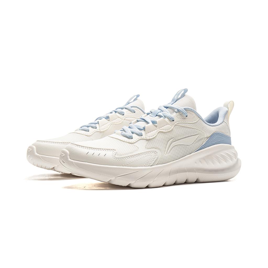 New LiNing Cushioning, Abrasion Resistant, Breathable, Lightweight Low Top Sprint Running Shoes Women's White Blue ARSV076-4
