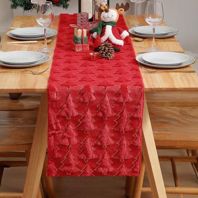 Tischläufer 3D Weihnachtsbaum Tischläufer Verdickte Pailletten Tischdecke