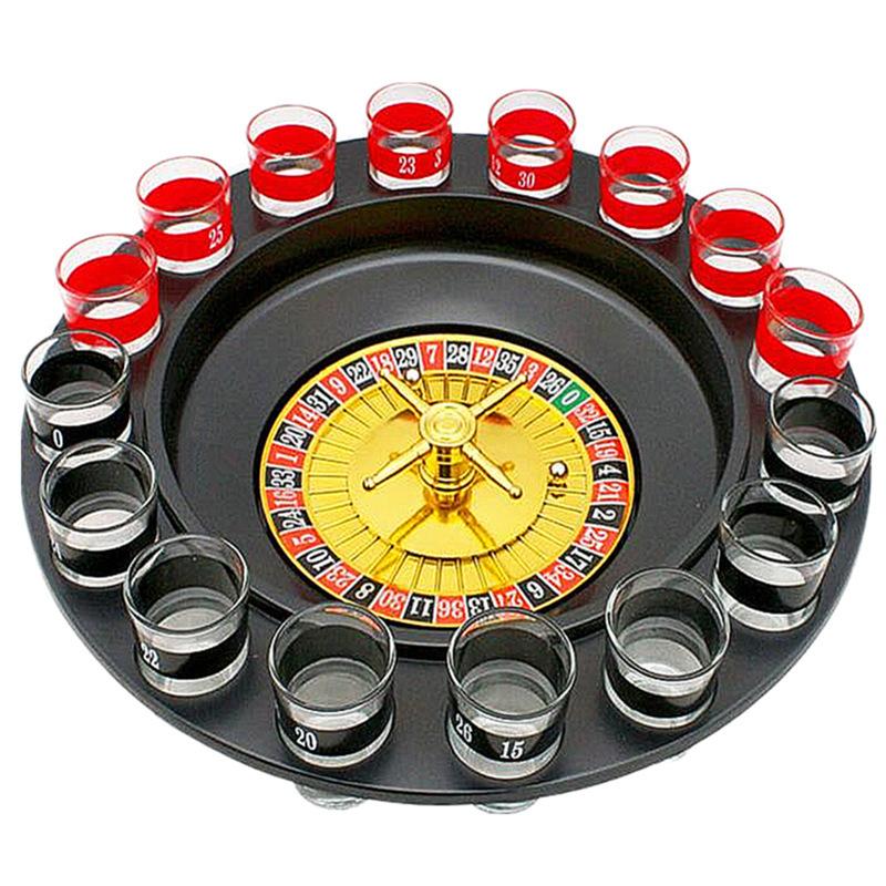 Bar Funny Tools Russia Turntable Shot Glass Drinking Roulette Game Set 16 Shots