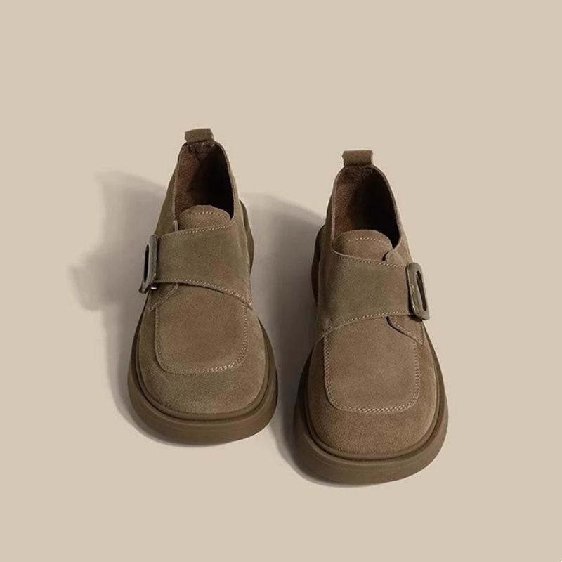 Small leather shoes women's platform shoes spring and summer new one-pedal lazy retro single shoes