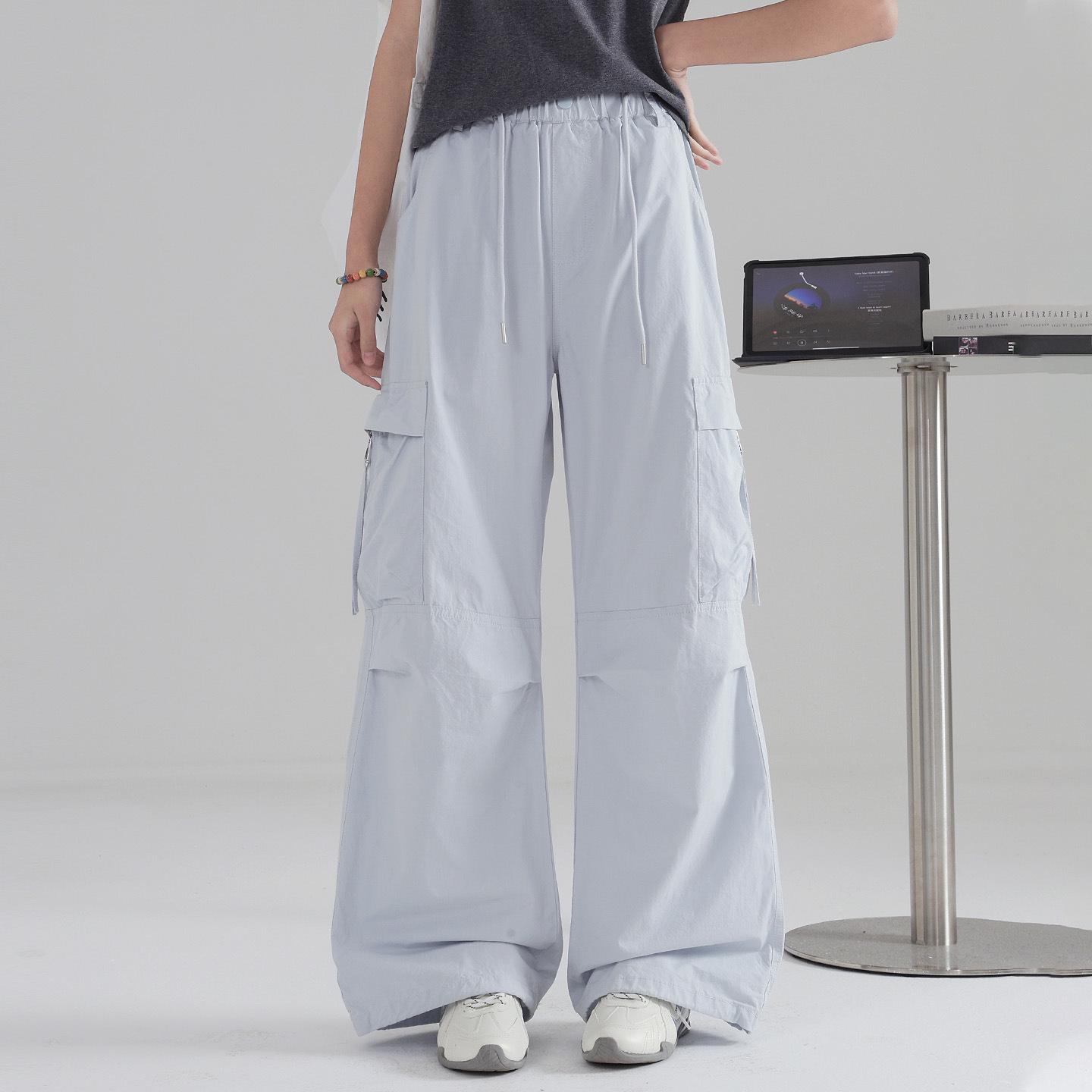 

7270 Girls Loose Straight-Leg Casual Pants for Big Kids - Spring & Autumn Style S синий