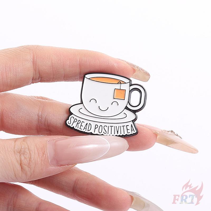 5Pcs/Set Funny Tea Slangs Brooches - Doodle Enamel Backpack Button Pins Badges