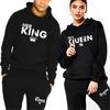 Lover Her QUEEN or His KING Printed Tracksuits Couple Hoodies Outfit Suits Casual Hooded Sweatshirt + Sweatpants Two Piece Set Sport Wear Men’s