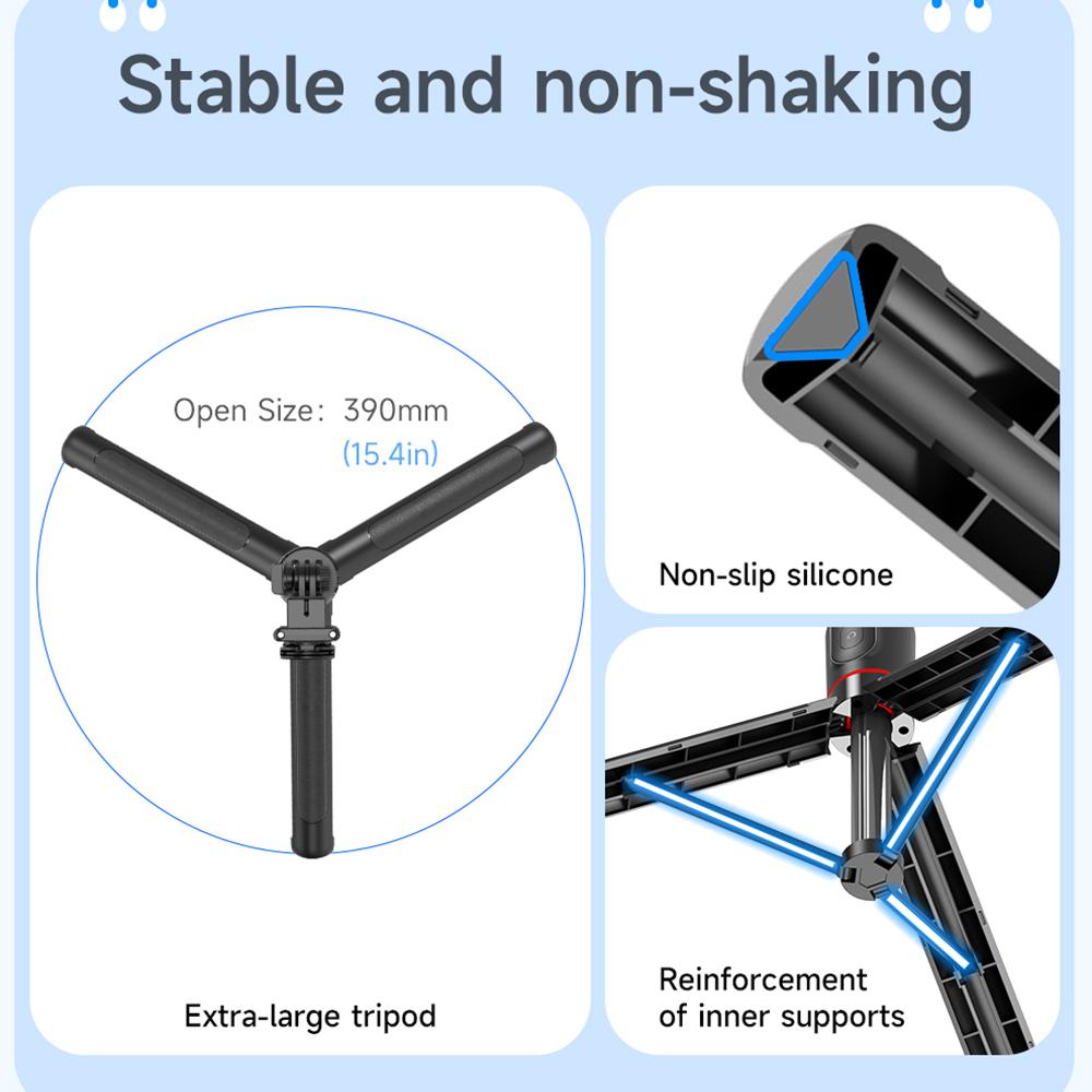 F15 1717mm Extendable Selfie Stick Tripod Rotatable Detachable with Wireless Remote Control