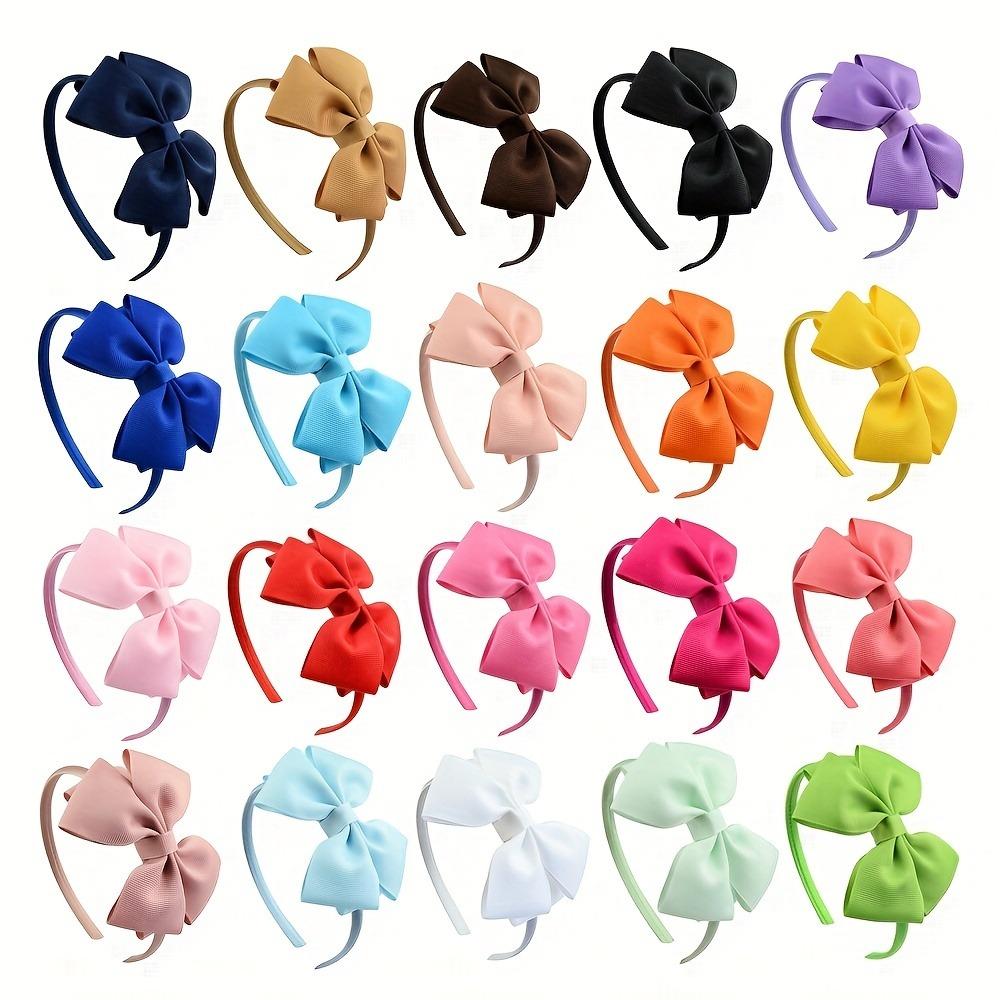 1pc Children's Multi-color Satin Bow Headband Set with Smooth Texture Available In Multiple Colors Full Bow Styling For Comfort