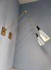 Handmade Brass Wall Lamp: Mid-Century Modern Sconce, White Shade