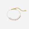 Süßwasserperle Edelstahl Armband Damen Geschenk Zierlich PVD 18 Karat Gold Kette Armband