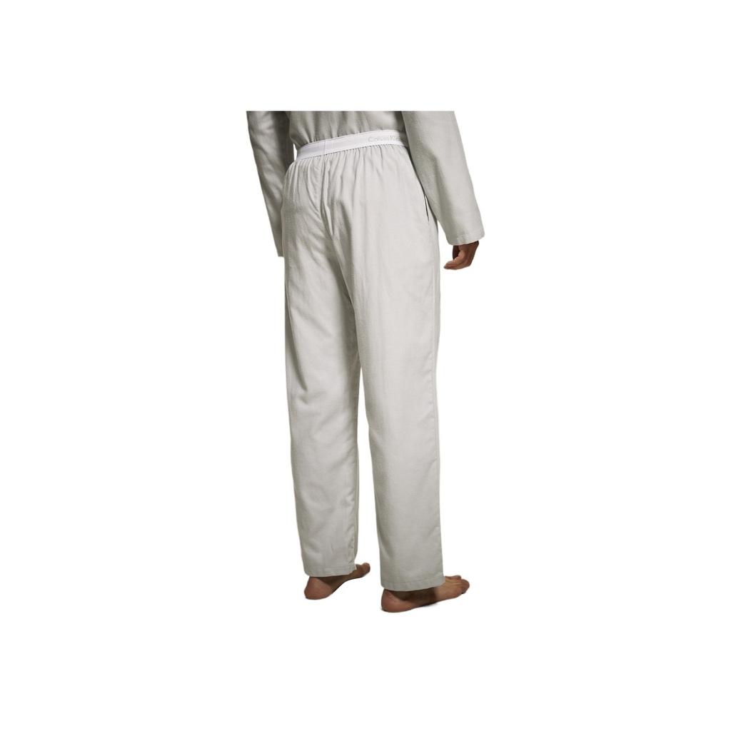 Calvin Klein Year Of The Dragon Limited Edition Pure Cotton Flannel Dragon Pattern Embroidered Elastic Waist Lounge Pants Men Pants Pearl-Gray NM2577