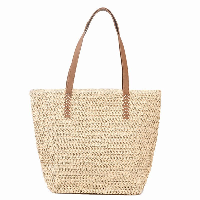 Summer Large-capacity Straw Woven Bag Women's New Commuter Shoulder Bag Seaside Beach Woven Tote Bag