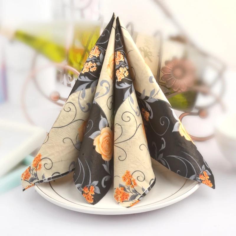 20 stk/pk 33*33 cm 2-lags engangs festserviett blomstermønster