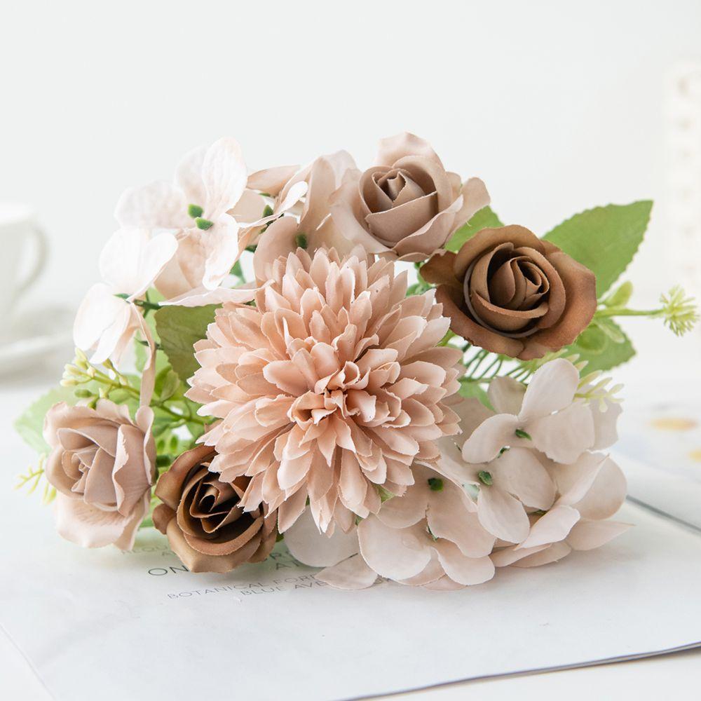 Künstliche Blumen Seidenrose Hausvase Tisch Bonsai Festival Party Garten Außen Hochzeit Brautstrauß DIY Geschenkbox Dekoration