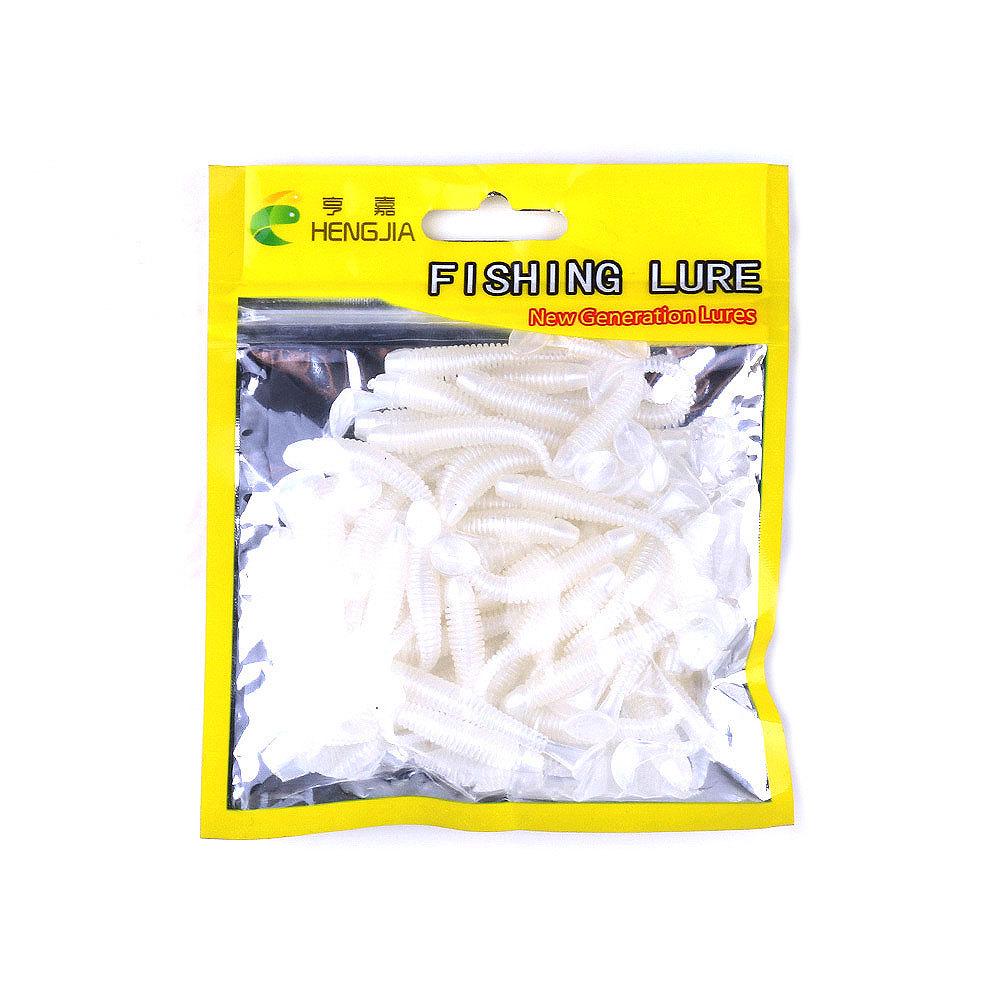 50Pcs/Bag T Tail Silicone Soft Bait Fishing Artificial Worms Soft Lures Carp Fishing Accessories