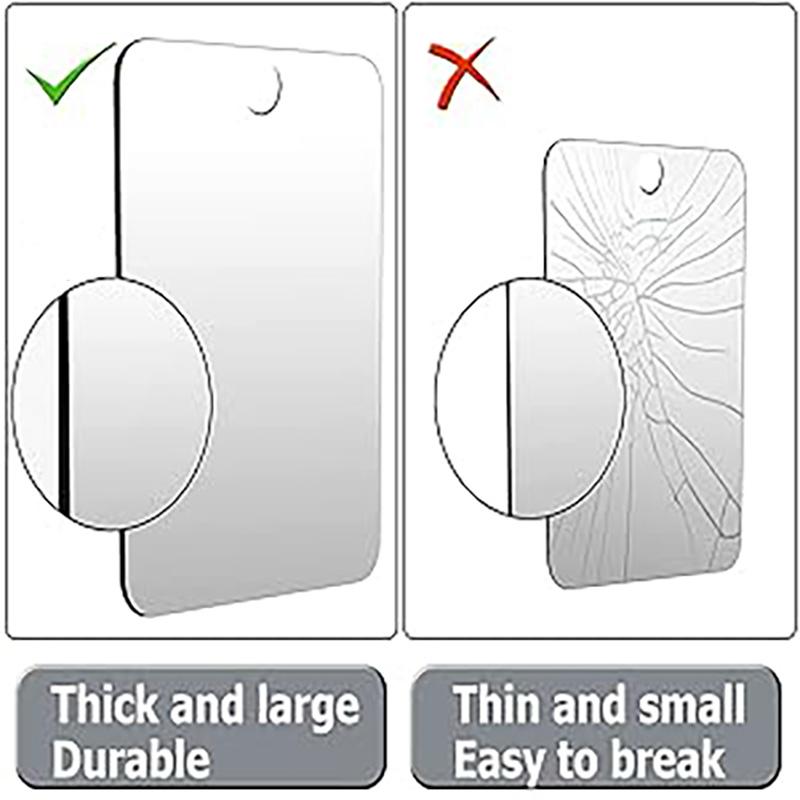 Big Size Acrylic Mirror for Bathroom Shower Unbreakable Fogless Fog Free Travel Size Washroom Accessory Shaving Mirror